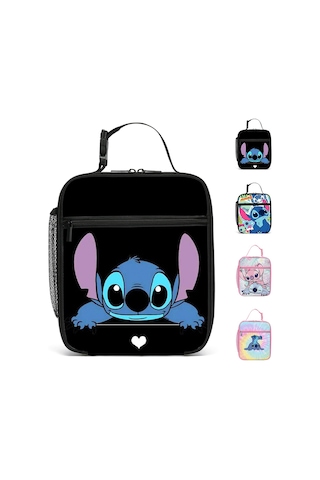 Lilo & Stitch Yalıtımlı Öğle Yemeği Çantası Okul, Kamp, Seyahat, Öğle Yemeği Kutusu Çantası Çok Renkli