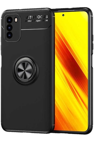 Xiaomi Poco M3 Kılıf Zore Ravel Yüzüklü Silikon Kılıf