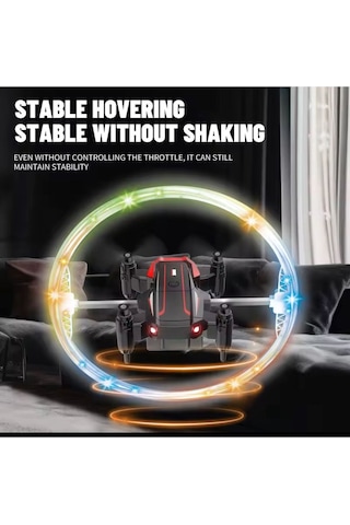 Katlanabilir Mini Bk2 Drone Optik Akışlı Led Işıklı Tek Tuş Kalkış Katlanabilir Tasarım Rc Uzaktan Kumandalı Drone - Siyah