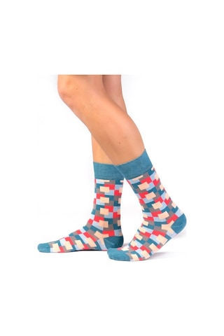 Ozzy Socks 6'Lı Organik Pamuklu Dikişsiz Erkek Çok Renkli Desenli Çorap (448387774) Lacivert