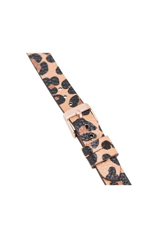 Bouletta Fitbit Versa Deri Kordon Ferro Gold Troklu Leopar
