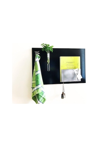Dünya Magnet Magnet Panosu, Dekoratif Mıknatıslı Pano, Siyah, Metal Pano, 30x75 Cm Çok Renkli