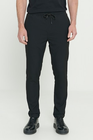 Ac&Co / Altınyıldız Classics Slim Fit Dar Kesim Beli Bağlamalı Yan Cepli Erkek Pantolon - Siyah