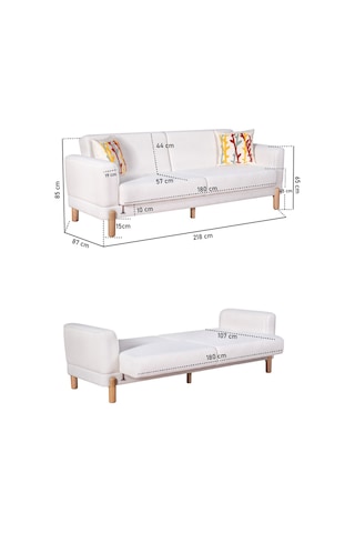 Bohera Bohem Koltuk Üç Kişilik Koltuk Açık Gri Açık Gri