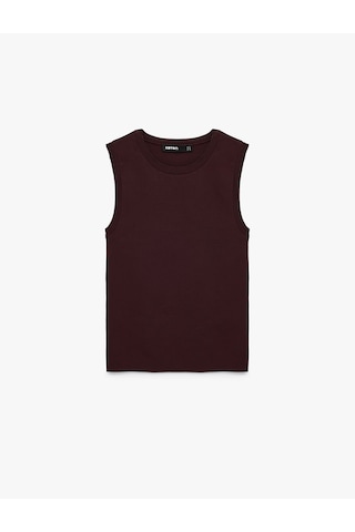 Koton Regular Fit Kolsuz Bisiklet Yaka Triko Bluz Bordo 7wak30029ht