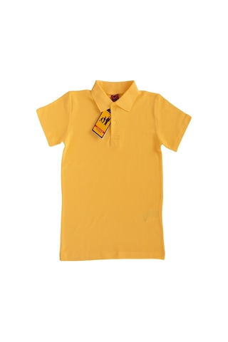 Angelos Girls Kız Çocuk Okul Tarz %100 Pamuk T-shirt -5-17 Yaş Ag006 Sarı