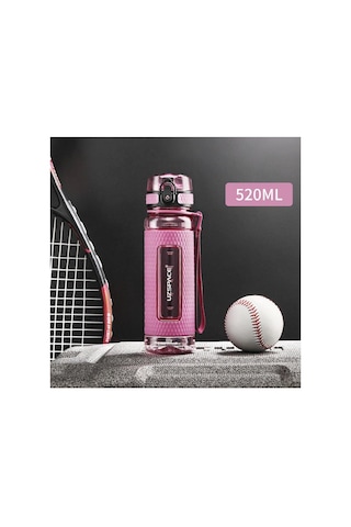 Uzspace Fiftyfifty 520ml Tritan Su Matarası Silikon Korumalı Kaydırmaz Gövde Pembe Çok Renkli