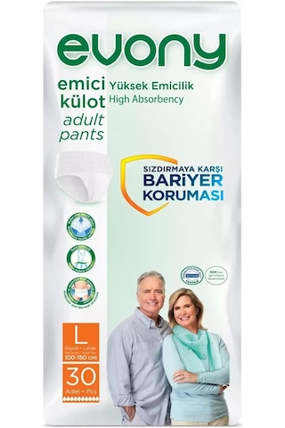 Evony Belbantlı Yetişkin Hasta Bezi Large 30'lu Paket L
