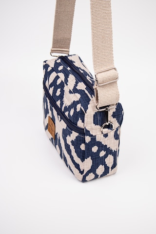 Fabric Craft Bag Çapraz Askılı Kadın Omuz Çantası Fermuarlı Günlük Kullanım Lacivert - Beyaz