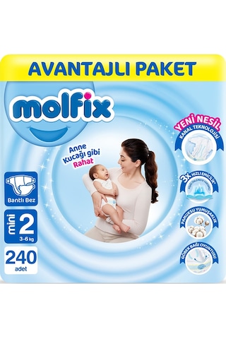 Molfix Bebek Bezi 2 Beden Mini Avantajlı Paket 240 Adet