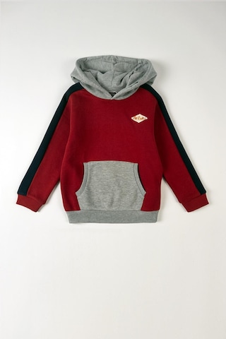 Lee Cooper Mobo Erkek Çocuk Kapüşonlu Sweatshirt Kırmızı-gri-20715 Kırmızı - Grimelanj Kırmızı - Gri Melanj