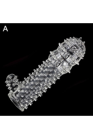 Truva Shop Criystal Sleeve Clitoris Delay Sleeve Süper Silikon Penis Kılıfı