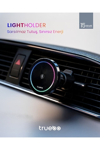 Truebo LightHolder Magsafe Şarjlı RGB Araç Telefon Tutucu