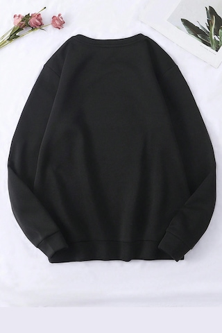 Classical Baskılı Oversize Sweatshirt Antrasit