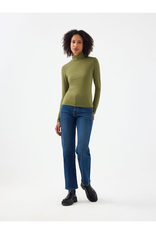 Slim Fit Kadın Bluz U.kol Haki