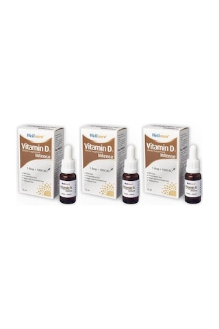 3 Adet Wellcare Vitamin D3 Intense 1000Iu 12Ml Damla