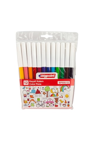 Bigpoint Keçeli Kalem 12'Li Set 12'Li Paket
