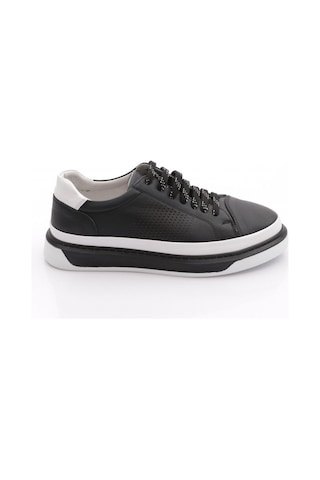 Dgn 9830 Erkek Düz Taban Bağcikli Sneaker Ayakkabi Siyah Beyaz