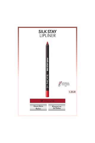 Note Cosmetique Silk Stay Lipliner Suya Dayanıklı İpeksi Dudak Kalemi 07 Cherry Silk - Kırmızı 07
