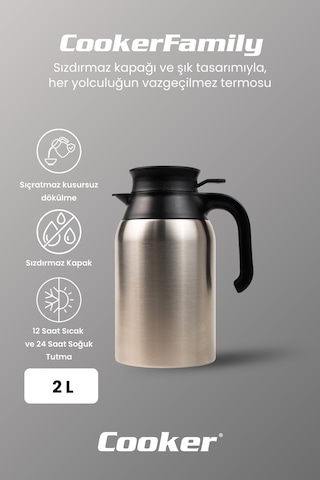 Cooker Family 2 Litre Paslanmaz Çelik Termos Ckr2088 Diğer