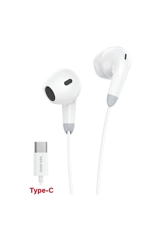 Ven-dens Vd-ear031 Type-c Mikrofonlu Kablolu Kulak İçi Kulaklık, 14,2 Mm Dinamik Sürücü, 1,2, Beyaz
