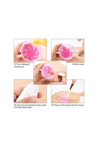 Vkemall "pembe Silikon Fırça Temizleme Kutusu - Hızlı Kurutma Ve Şekil Koruma"