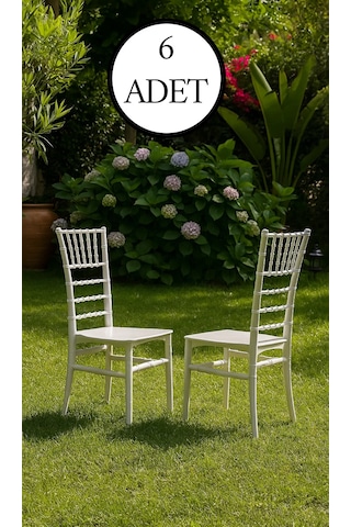 6 Adet Soho Beyaz Sandalye / Balkon-bahçe-mutfak Beyaz