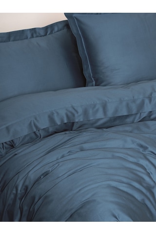 Cotton Box Elegant Saten Çift Kişilik Nevresim Takımı Mavi