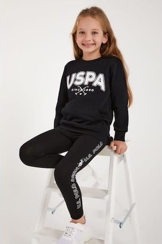 Kız Çocuk Tayt Takımı Siyah