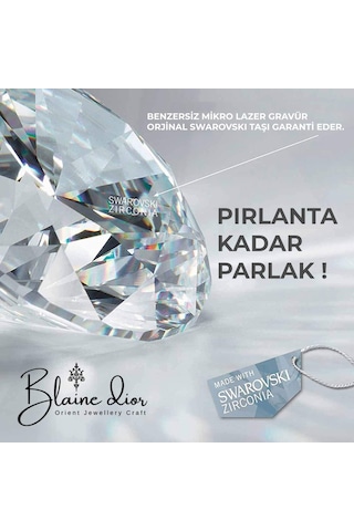Swarovski Tek Taş Yuvarlak Detaylı 925 Ayar Gerçek Gümüş Kadın Kolye