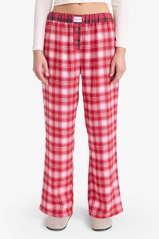 Defacto Regular Fit Flanel Kareli Pijama Altı-fall İn Love G1603ax25wnrd256 Kırmızı-rd256