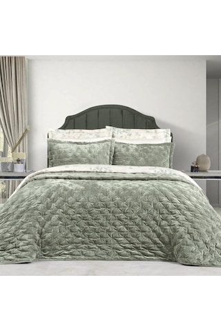 Sarev Yeşil Metis Yatak Örtüsü Seti Yeşil