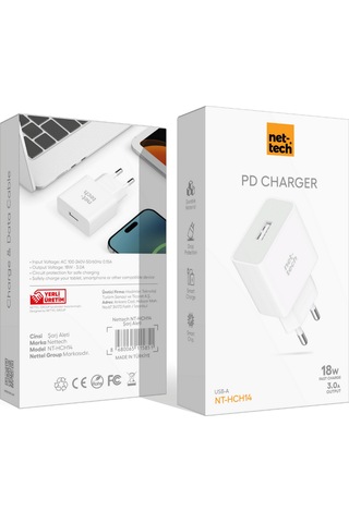 Nettech Nt-hch14 18w 3000 Mah Şarj Aleti Beyaz