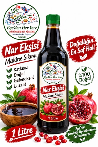 Egeden Her Yere Nar Ekşisi Makine Sıkımı Doğal Katkısız 1 Kg