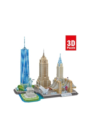City Line New York Şehri 3d Puzzle 123 Parça