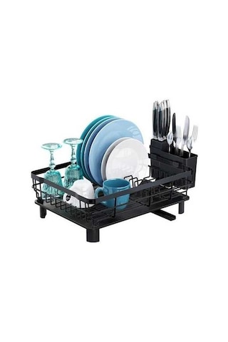 Pazly Yüksek Kapasiteli Siyah Paslanmaz Çelik Mutfak Bölme Depolama Organizatör Restoran Aracı Siyah