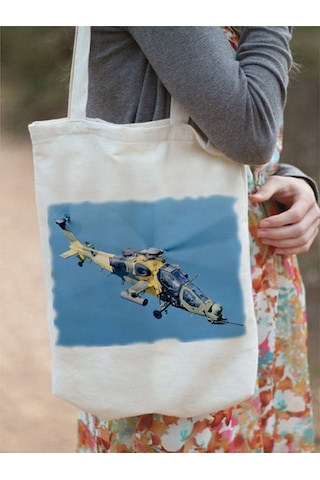 Anahtarlık Sepeti Bez Çanta - Atak Helikopter