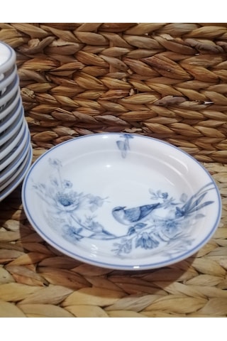 Güral Porselen Kuş Model 17 Cm 12 Adet Çukur Tabak