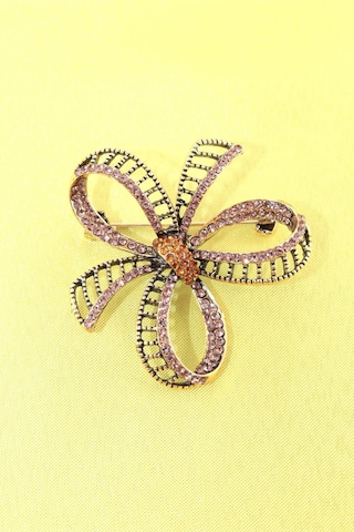 Aşk Düğümü Broş Gold Renkli Kristal Taşlı Kadın Yaka İğnesi Broş. Çok renkli