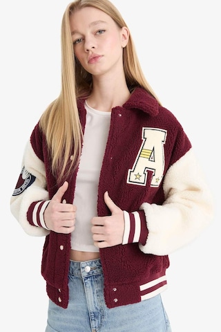 Defacto Coool Oversize Geniş Kalıp Polo Yaka Pelüş Bomber Ceket E9838ax25wnbr210 Bordo