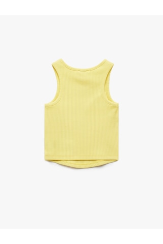 Koton Pamuklu Kolsuz Bisiklet Yaka Basic Crop Atlet Sarı 5skg30029ak Sarı