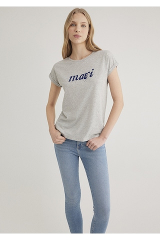 Mavi - Mavi Logo Baskılı Gri Tişört 166422-25702 Gri