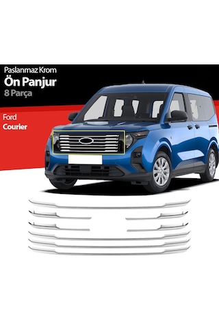 Ford Courier Krom Ön Panjur, 8 Parça 2023 Ve Üzeri 304 Paslanmaz