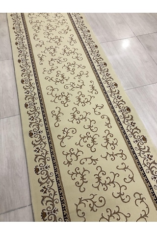 Saray Halı Tifanny 10541 Krem-2 80X300 Kahve Krem Yolluk 3 Metre