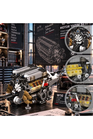 Mould King 10131 BGT W16 Motor Yapım Seti | 952 Parça - güncelleme
