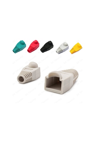 Rj45 Cat5 Cat6 Renkli Koruyucu Kılıf - 25 Adet Papuç