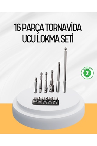 Ergonomik 16 Parça Bits Tornavida Uç Ve Adaptör Seti
