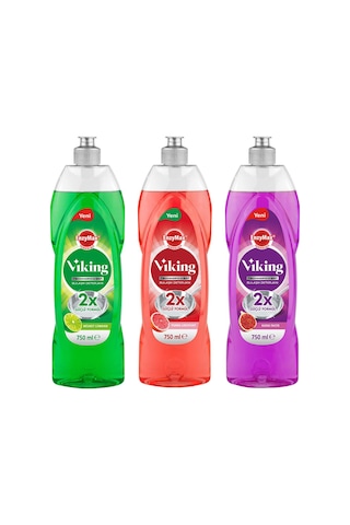 Viking Technopower Misket Limon + Kara İncir + Greyfurt Bulaşık Deterjanı 3 x 750 ML