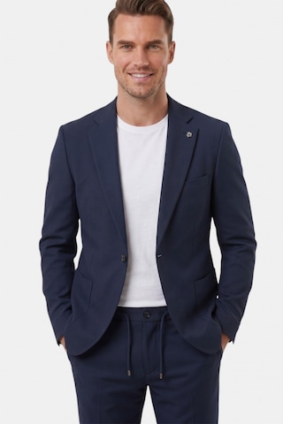 Deep Sea Deepsea Lacivert Premium Çizgi Dokulu Slim Fit Likralı 2 Li Erkek Takım Elbise 2600821