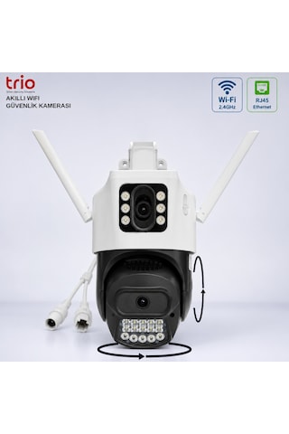 Trio Tr-wx239 Çift Kameralı Wifi Güvenlik Kamerası Zoom Lensli Ptz Takipli Ip66 12v Adaptör Dahil